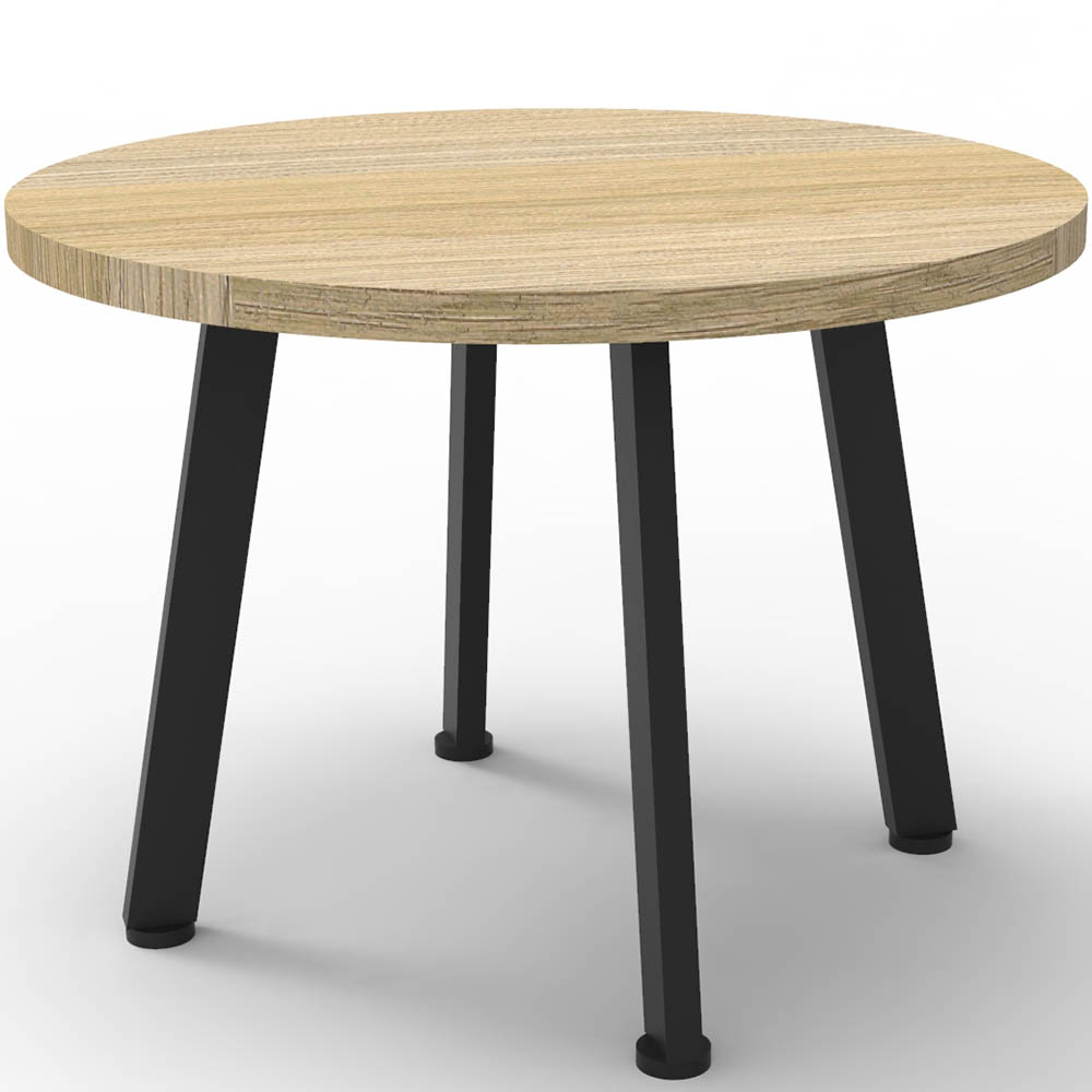 RAPIDLINE ETERNITY COFFEE TABLE 600MM DIA NATURAL OAK/BLACK