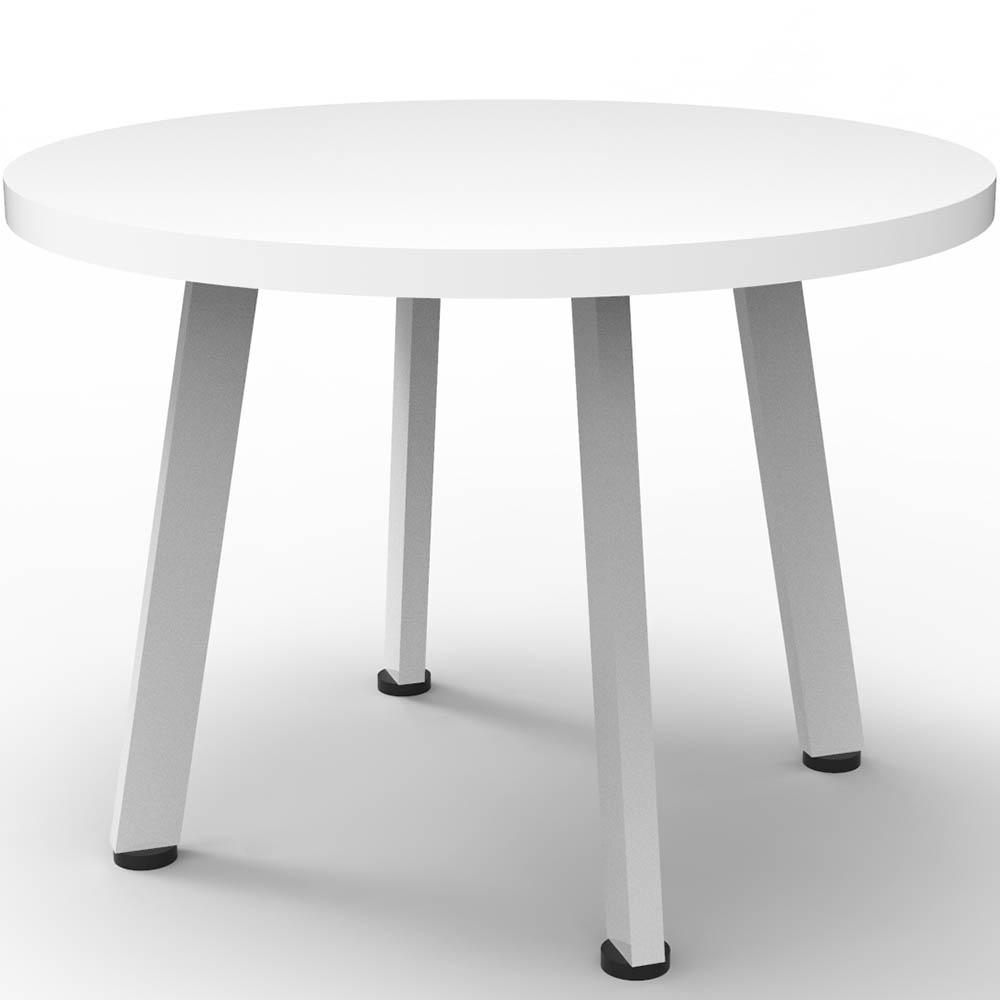 RAPIDLINE ETERNITY COFFEE TABLE 600MM DIA NATURAL WHITE/WHITE SATIN
