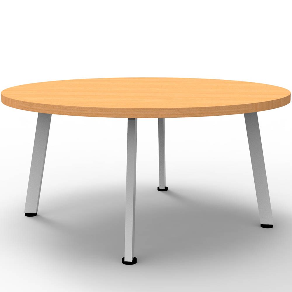 RAPIDLINE ETERNITY COFFEE TABLE 900MM DIA BEECH/WHITE SATIN