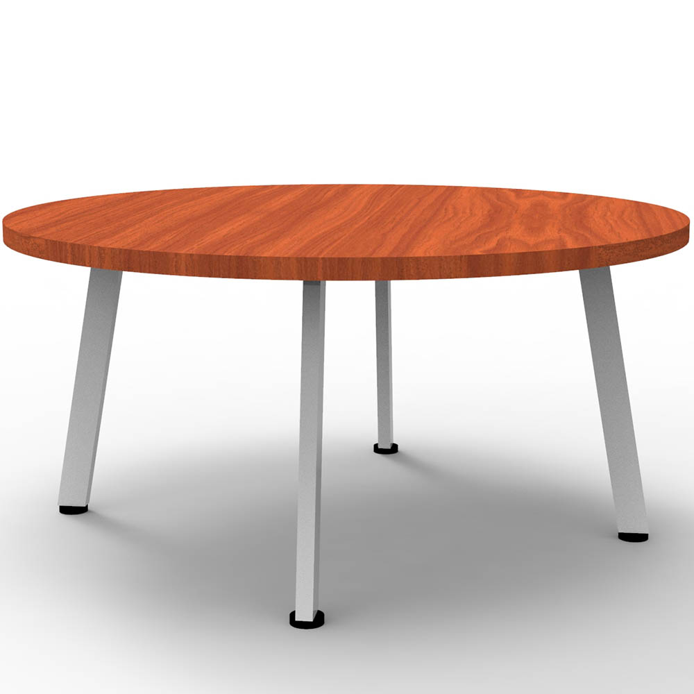 RAPIDLINE ETERNITY COFFEE TABLE 900MM DIA CHERRY/WHITE SATIN