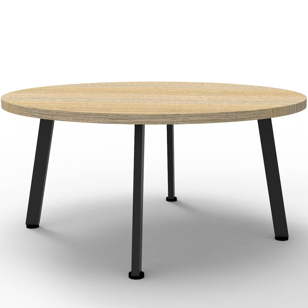 RAPIDLINE ETERNITY COFFEE TABLE 900MM DIA NATURAL OAK/BLACK