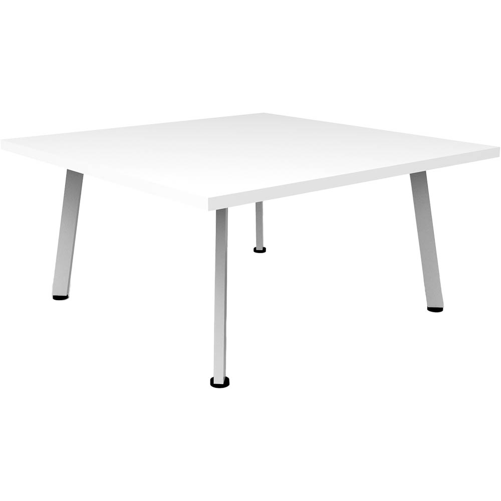 RAPIDLINE ETERNITY COFFEE TABLE 900 X 900MM NATURAL WHITE/WHITE SATIN
