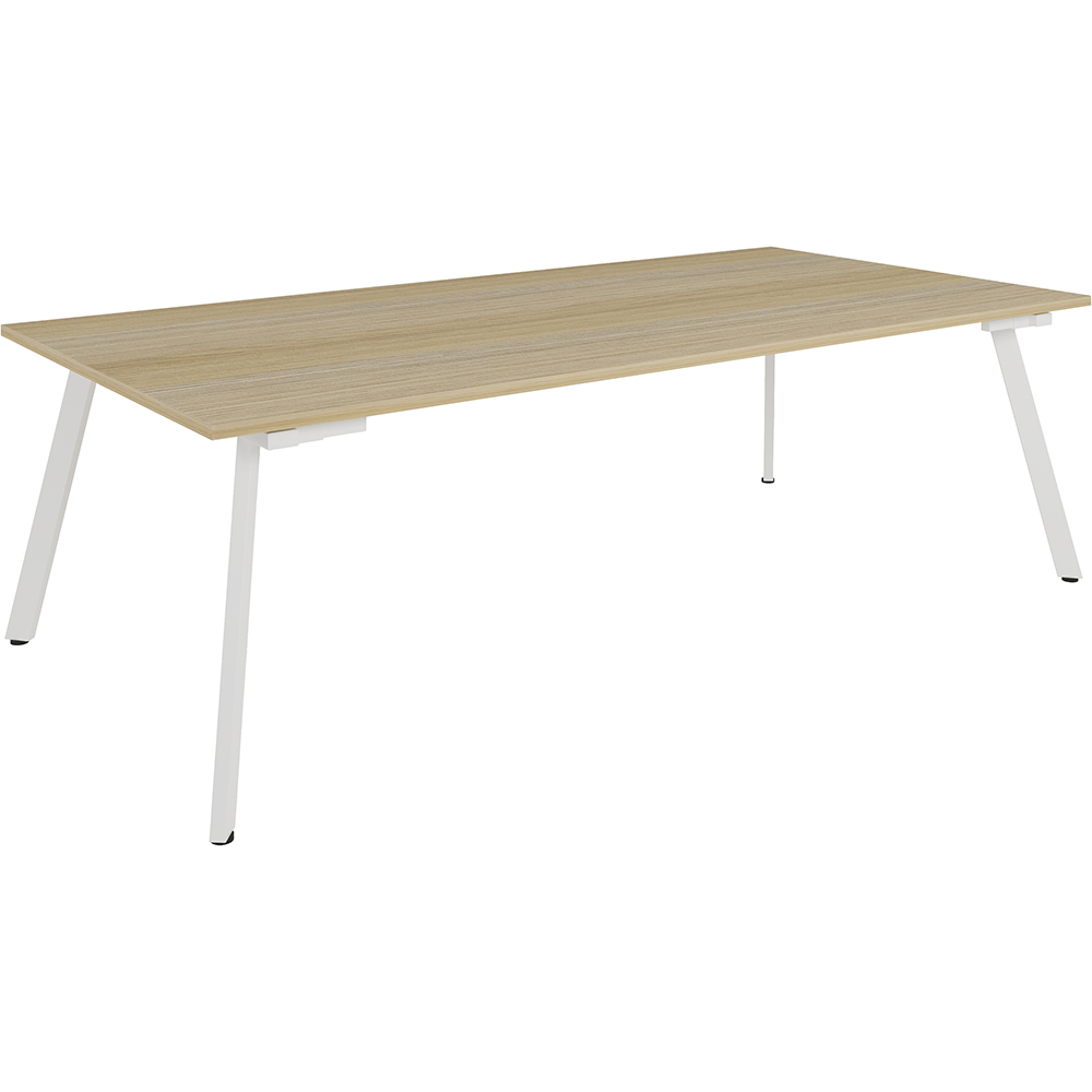 RAPIDLINE ETERNITY MEETING TABLE 2400 X 1200MM NATURAL OAK/WHITE