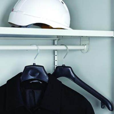 GO CUPBOARD SHELF WITH COAT RAIL SILVER GREY