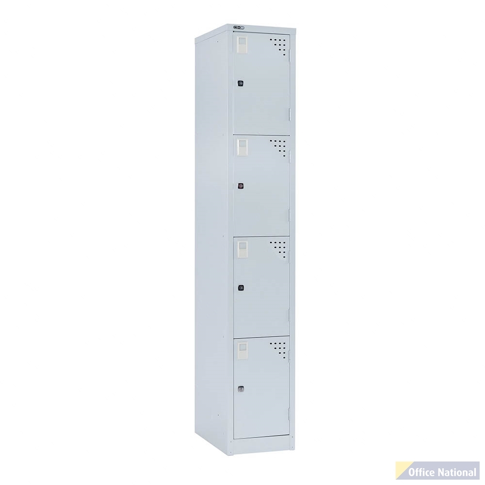 GO STEEL 4 DOOR LOCKER 455 X 305 X 1830MM SILVER GREY