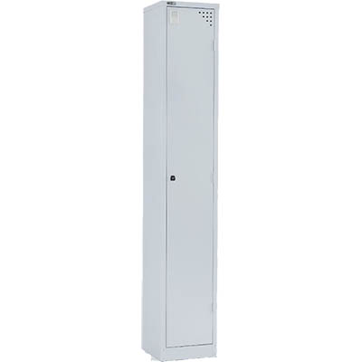 GO STEEL LOCKER SINGLE DOOR 305 X 455 X 1830MM WITH BUTTERFLY LOCK SILVER GREY