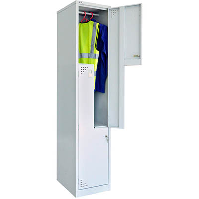 GO LOCKERS STEP LOCKER 2 DOOR 380 X 455 X 1830MM SILVER GREY