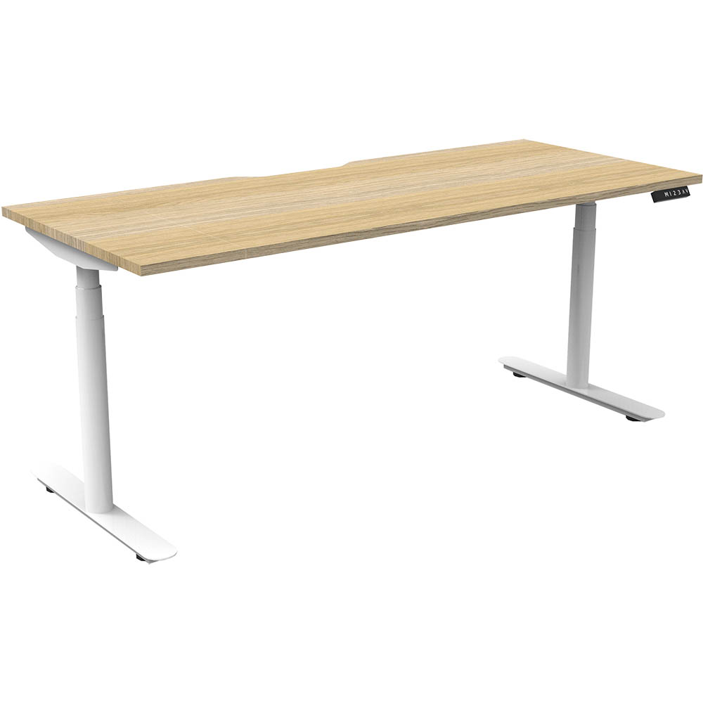 RAPIDLINE HALO PLUS SINGLE SIDED WORKSTATION 1500MM NATURAL OAK TOP / WHITE FRAME