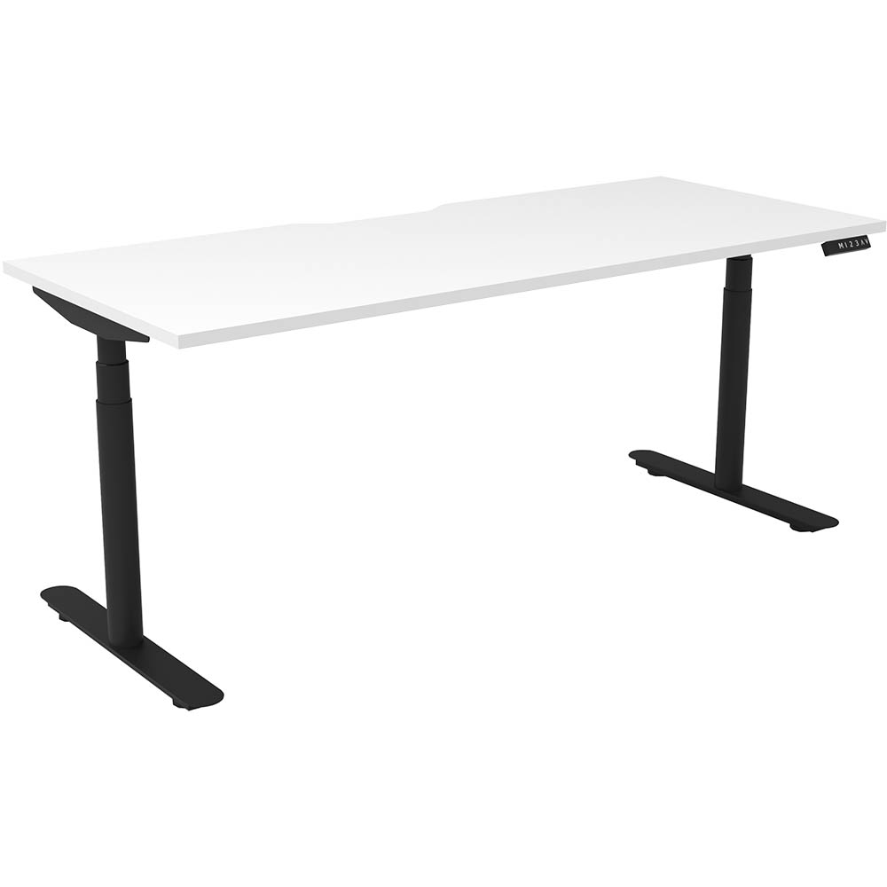 RAPIDLINE HALO PLUS SINGLE SIDED WORKSTATION 1800MM NATURAL WHITE TOP / BLACK FRAME