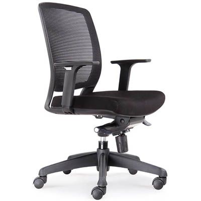 Rapidline Hartley Task Chair Medium Mesh Back Arms Black