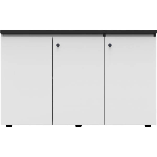 RAPID INFINITY DELUXE 3 SWING DOOR CUPBOARD 1200 X 450 X 730MM NATURAL WHITE LAMINATE BLACK RIGID EDGING