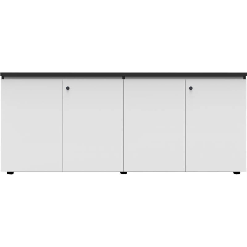 RAPID INFINITY DELUXE 4 SWING DOOR CUPBOARD 1800 X 450 X 730MM NATURAL WHITE LAMINATE BLACK RIGID EDGING