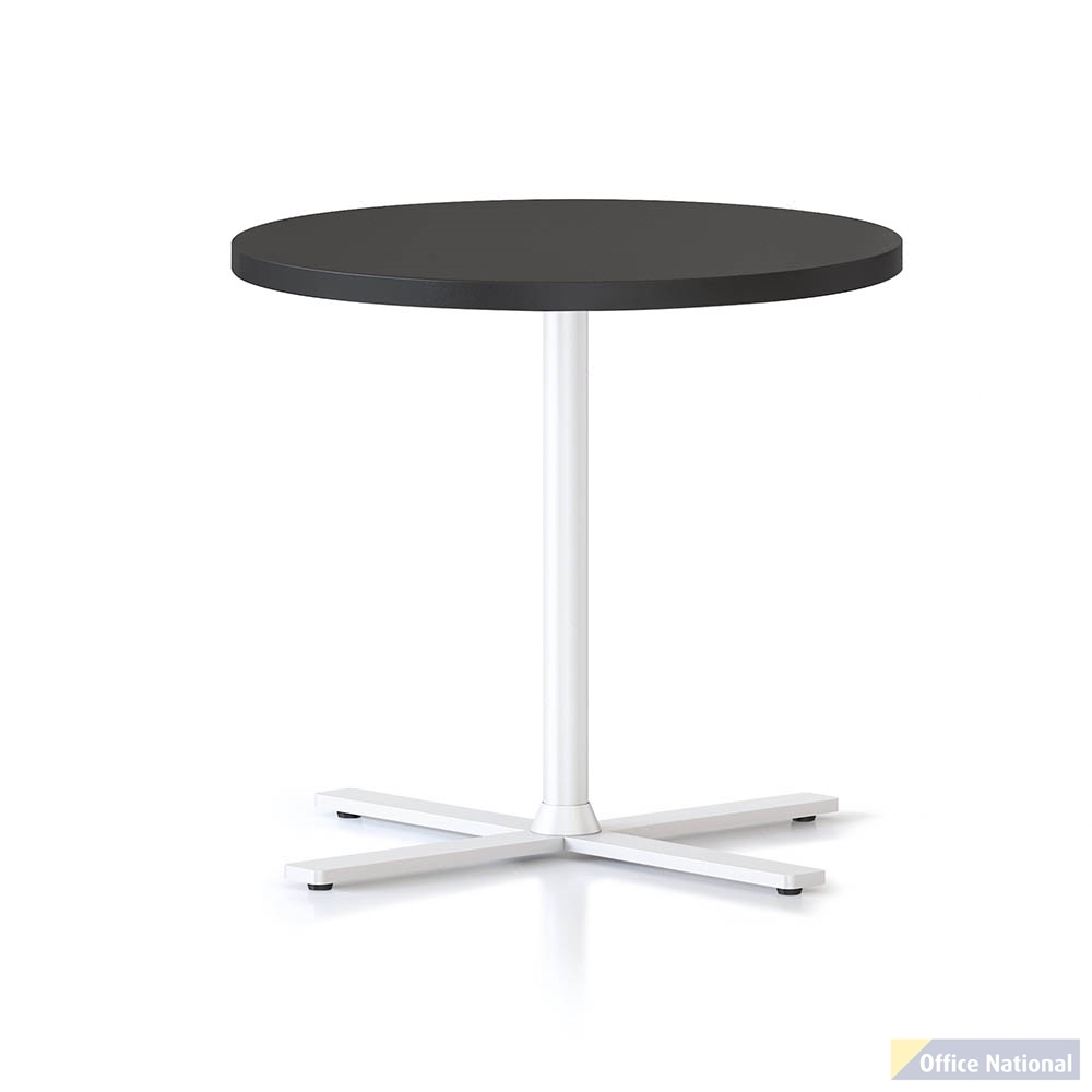 RAPIDLINE KOLO SIDE AND COFFEE TABLE 500 X 457MM BLACK TOP AND WHITE P/C FRAME