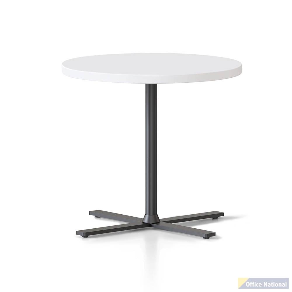 RAPIDLINE KOLO SIDE AND COFFEE TABLE 500 X 457MM WHITE TOP AND BLACK P/C FRAME
