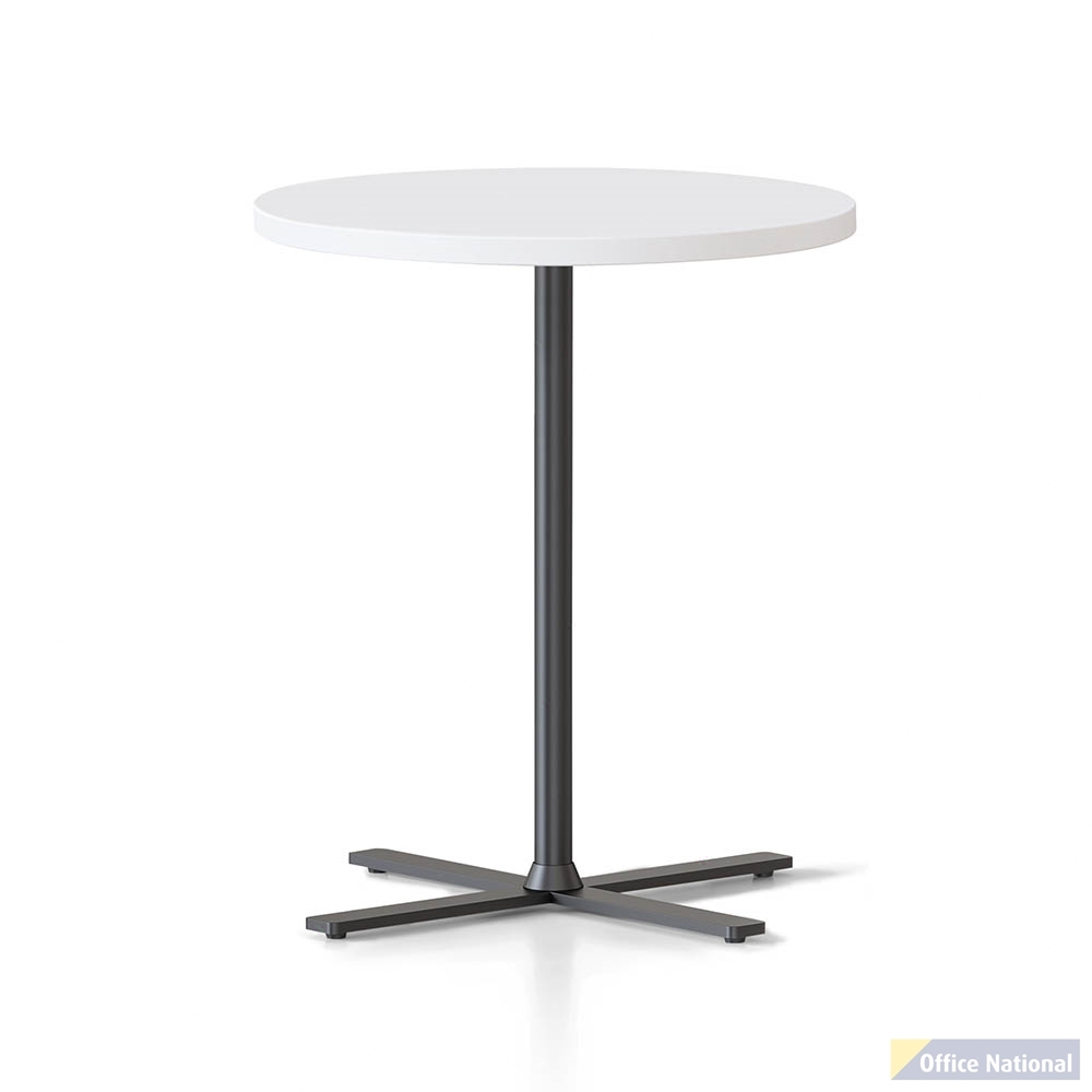 RAPIDLINE KOLO SIDE AND COFFEE TABLE 500 X 587MM WHITE TOP AND BLACK P/C FRAME