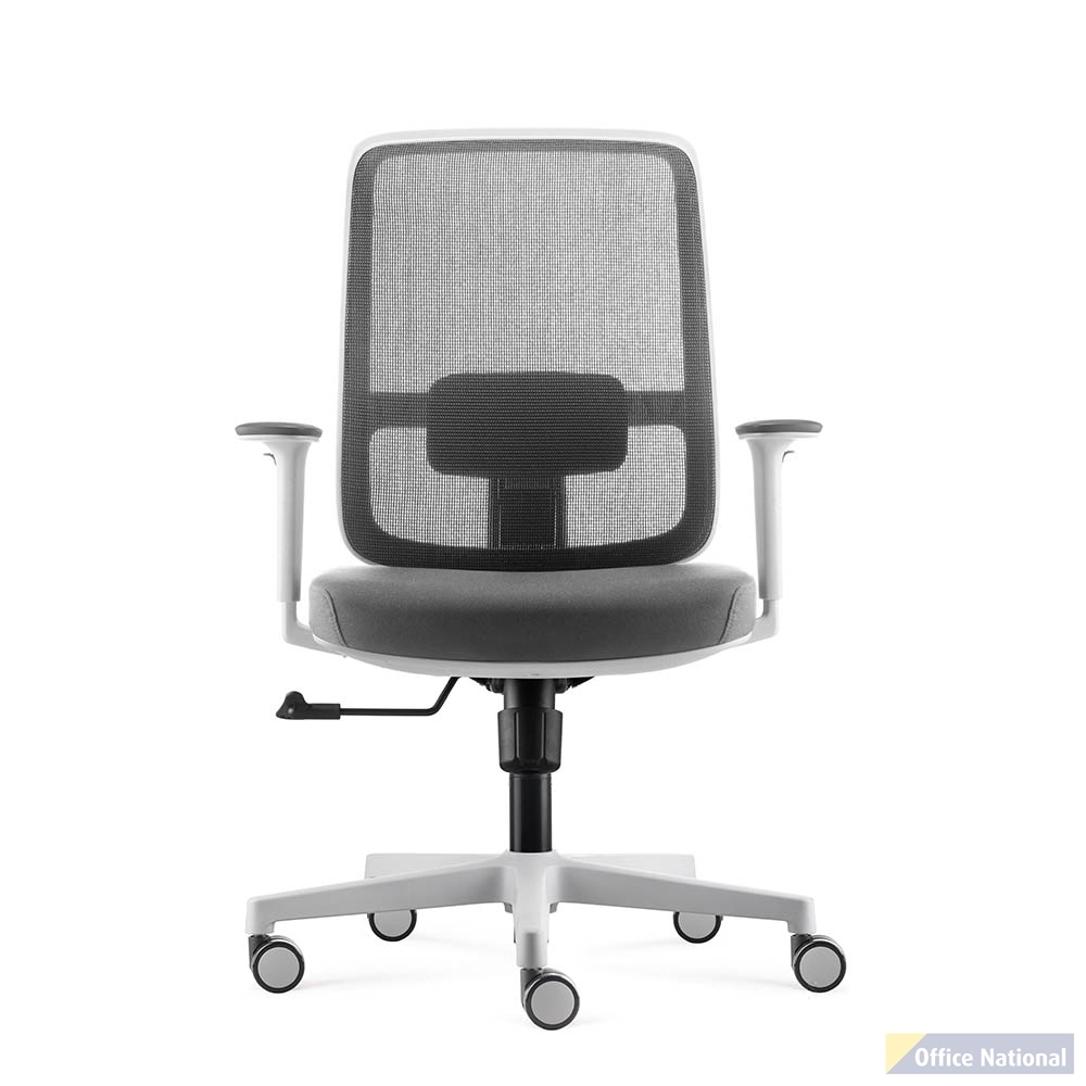 RAPIDLINE LOTTO MEDIUM BACK MESH OPERATOR CHAIR 685 X 580 X 950MM WHITE FRAME AND GREY MESH