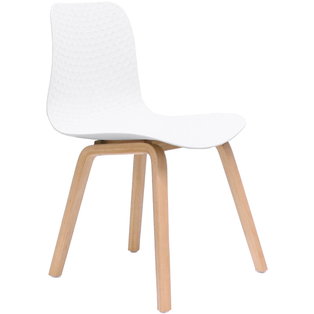 Rapidline Lucid Chair White Seat Timber Base