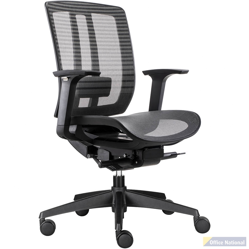 RAPIDLINE OASIS CHAIR MEDIUM MESH BACK ARMS BLACK