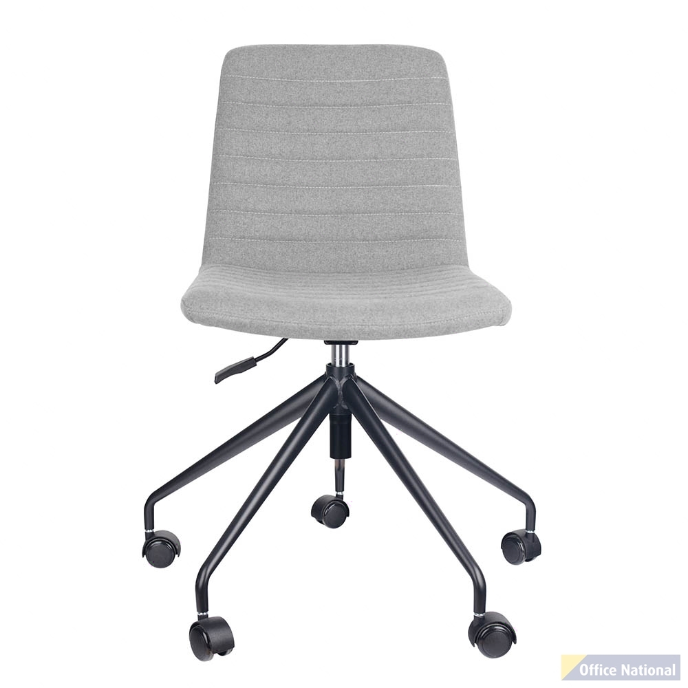 RAPIDLINE PIXEL SWIVEL 5 STAR BASE CHAIR 630 X 630 X 830MM LIGHT GREY PU AND BLACK P/C FRAME