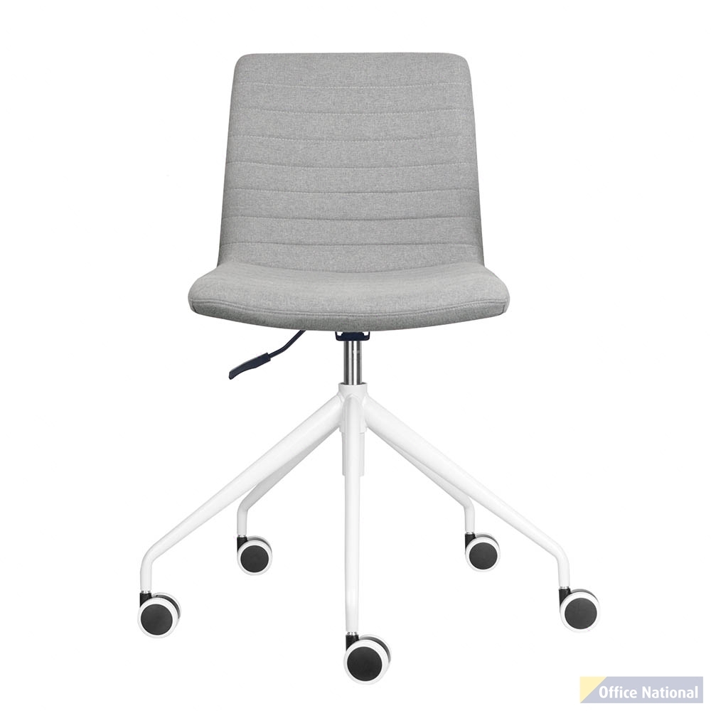RAPIDLINE PIXEL SWIVEL 5 STAR BASE CHAIR 630 X 630 X 830MM LIGHT GREY PU AND WHITE P/C FRAME