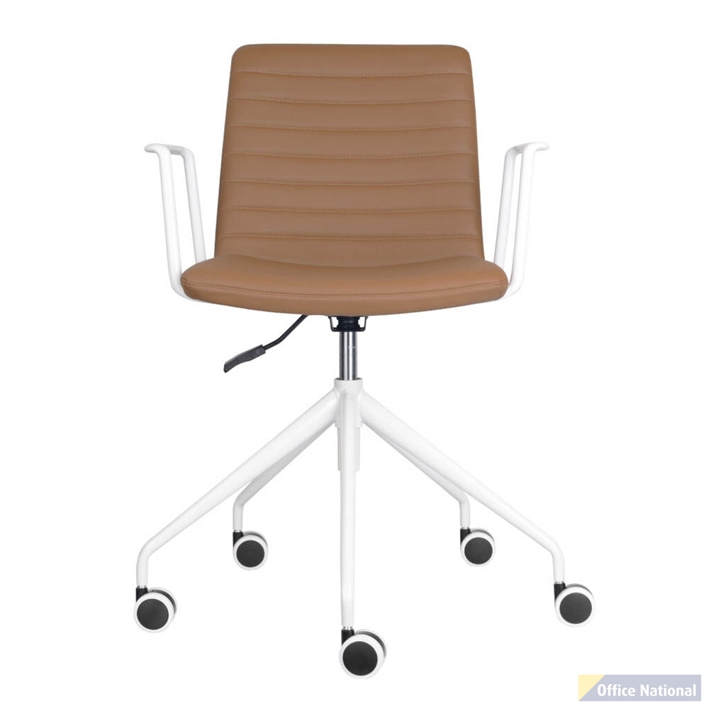 RAPIDLINE PIXEL 5 STAR CHAIR WITH ARMS AMBER/WHITE