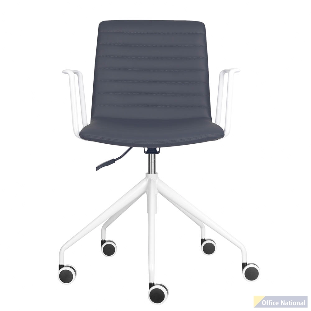 RAPIDLINE PIXEL 5 STAR CHAIR WITH ARMS FRENCH NAVY/WHITE