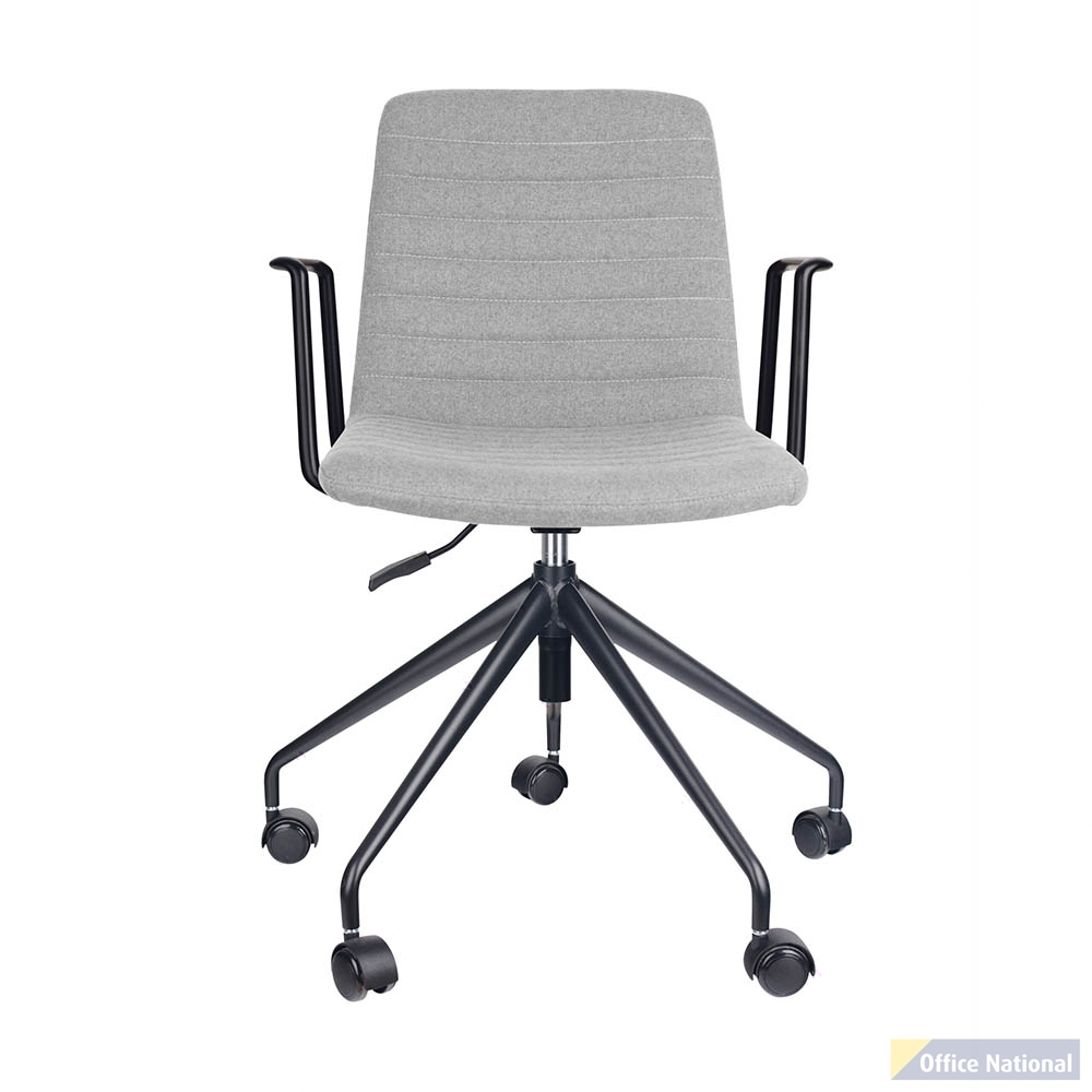 RAPIDLINE PIXEL 5 STAR CHAIR WITH ARMS LIGHT GREY/BLACK