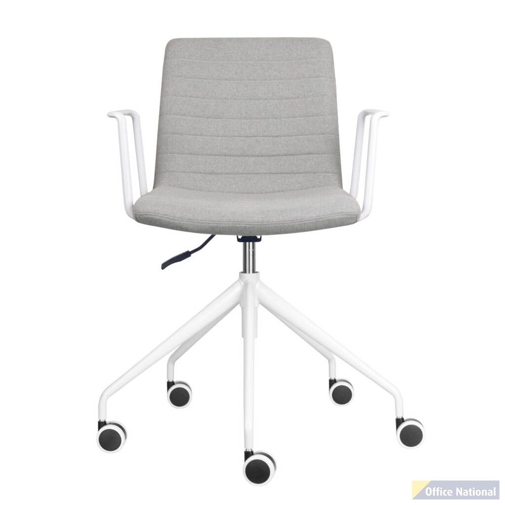 RAPIDLINE PIXEL 5 STAR CHAIR WITH ARMS LIGHT GREY/WHITE