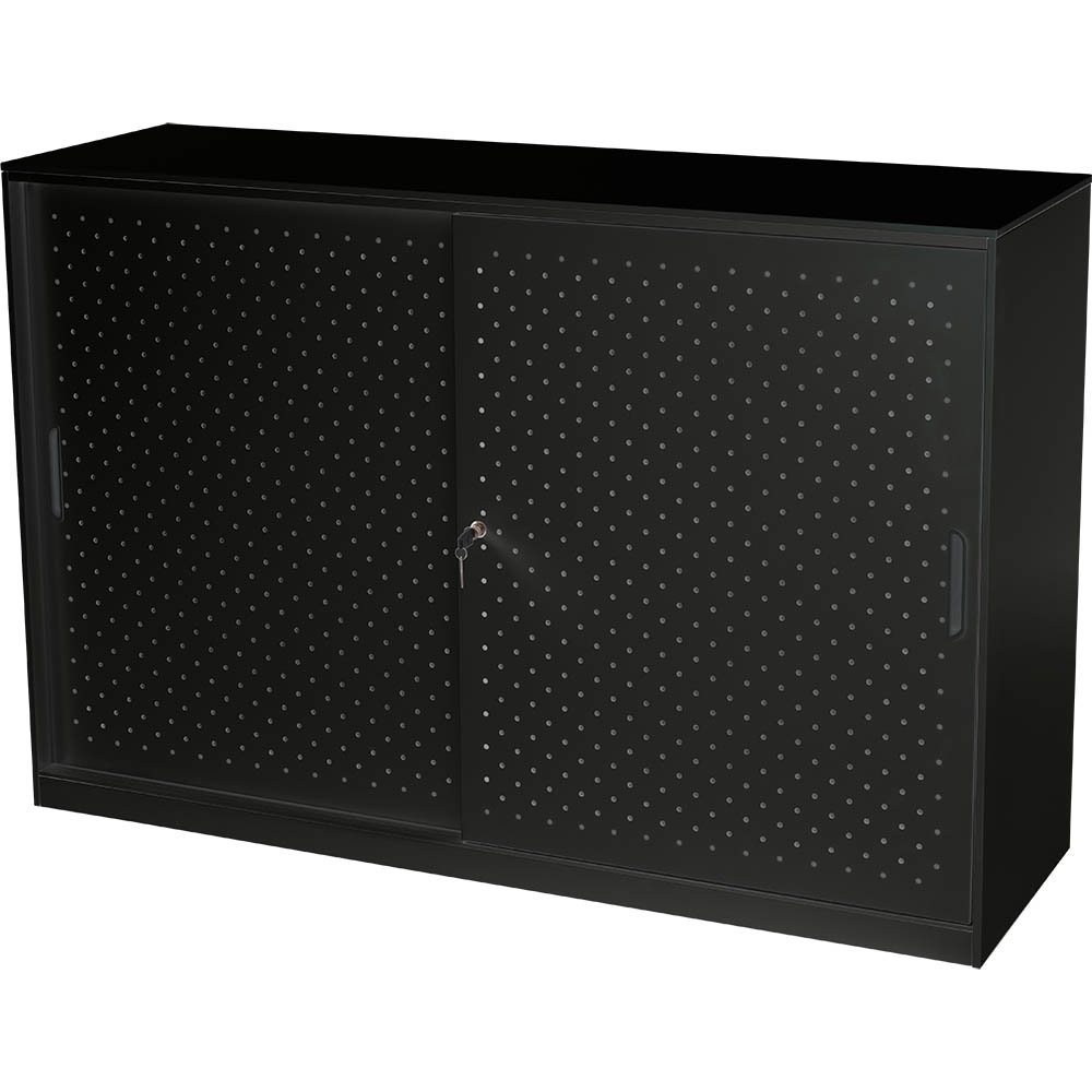 RAPIDLINE GO PERFORATED SLIDING DOOR CUPBOARD BLACK