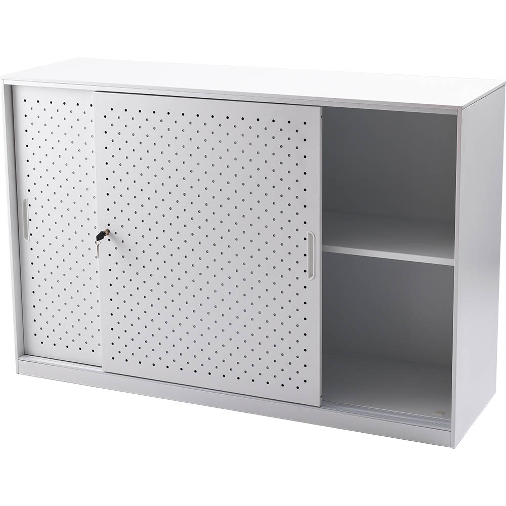 RAPIDLINE GO PERFORATED SLIDING DOOR CUPBOARD WHITE CHINA