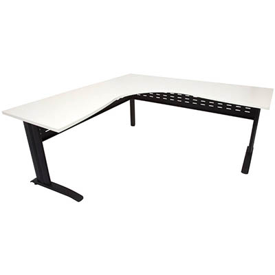 RAPID SPAN CORNER WORKSTATION METAL MODESTY PANEL 1500 X 1500 X 700MM WHITE/BLACK