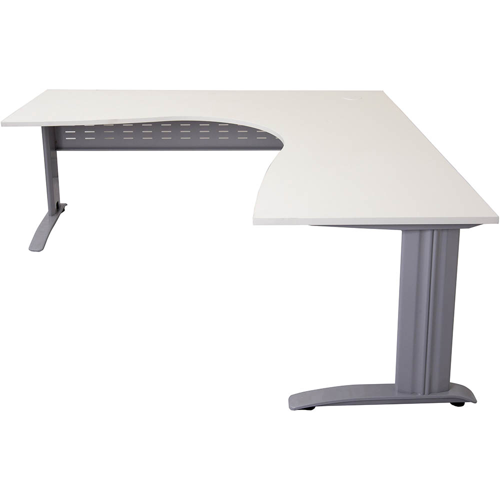 RAPID SPAN CORNER WORKSTATION METAL MODESTY PANEL 1500 X 1500 X 700MM WHITE/SILVER