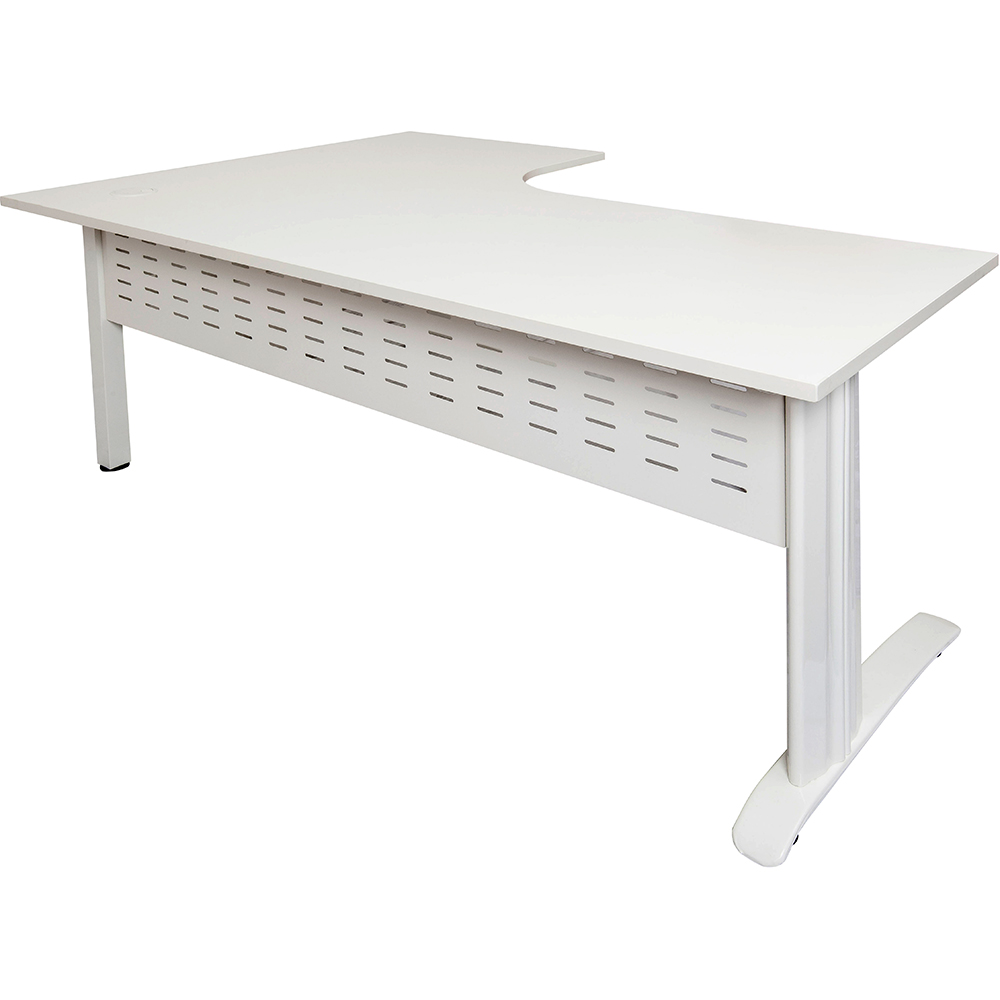 RAPID SPAN CORNER WORKSTATION METAL MODESTY PANEL 1800 X 1200 X 700MM WHITE/WHITE