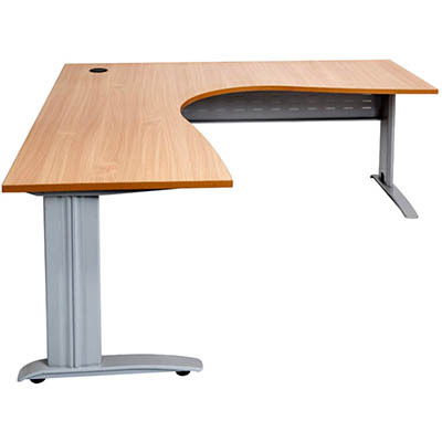 RAPID SPAN CORNER WORKSTATION METAL MODESTY PANEL 1800 X 1500 X 700MM BEECH/SILVER