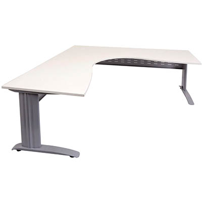 RAPID SPAN CORNER WORKSTATION METAL MODESTY PANEL 1800 X 1500 X 700MM WHITE/SILVER