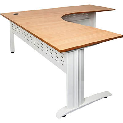 RAPID SPAN CORNER WORKSTATION METAL MODESTY PANEL 1800 X 1800 X 700MM BEECH/WHITE