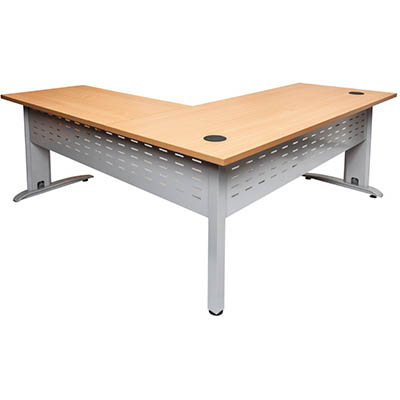 Rapid Span Desk And Return Metal Modesty Panel 1800 X 700mm / 1100 X 600mm Beech/silver