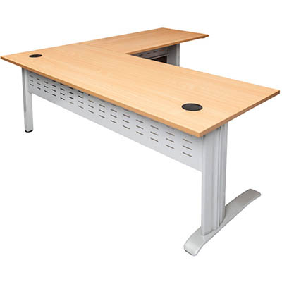 Rapid Span Desk And Return Metal Modesty Panel 1800 X 700mm / 1100 X 600mm Beech/white