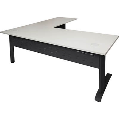 RAPID SPAN DESK AND RETURN METAL MODESTY PANEL 1800 X 700MM / 1100 X 600MM WHITE/BLACK