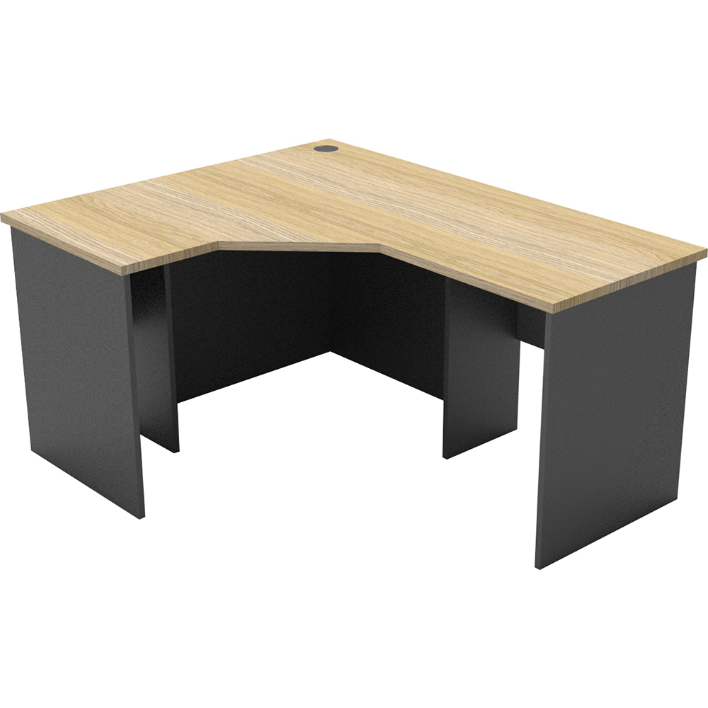 RAPID WORKER CORNER WORKSTATION COMPLETE 1200 X 1500 X 600MM OAK/IRONSTONE