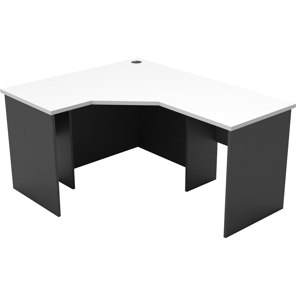 RAPID WORKER CORNER WORKSTATION COMPLETE 1200 X 1500 X 600MM WHITE/IRONSTONE