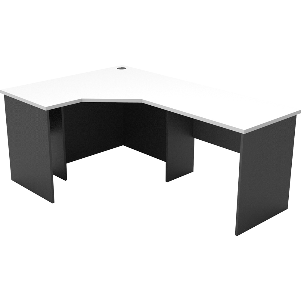 RAPID WORKER CORNER WORKSTATION COMPLETE 1200 X 1800 X 600MM WHITE/IRONSTONE