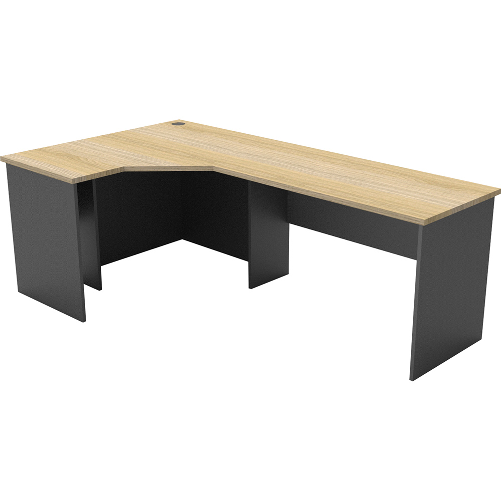 RAPID WORKER CORNER WORKSTATION COMPLETE 1200 X 2100 X 600MM OAK/IRONSTONE