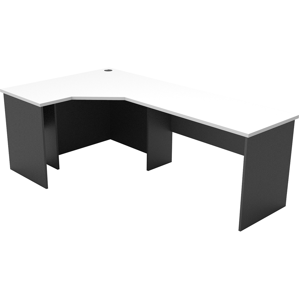 RAPID WORKER CORNER WORKSTATION COMPLETE 1200 X 2100 X 600MM WHITE/IRONSTONE