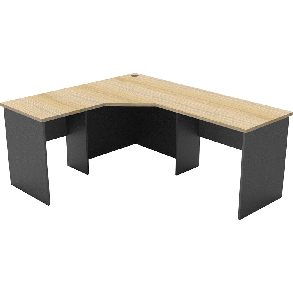 RAPID WORKER CORNER WORKSTATION COMPLETE 1800 X 1500 X 600MM OAK/IRONSTONE