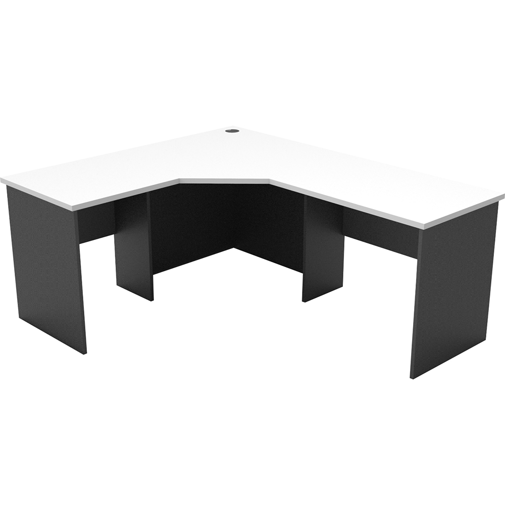 RAPID WORKER CORNER WORKSTATION COMPLETE 1800 X 1500 X 600MM WHITE/IRONSTONE