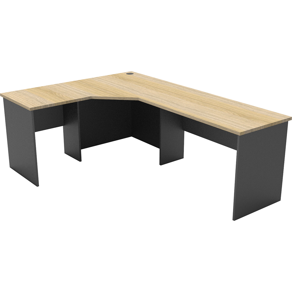 RAPID WORKER CORNER WORKSTATION COMPLETE 2100 X 1500 X 600MM OAK/IRONSTONE