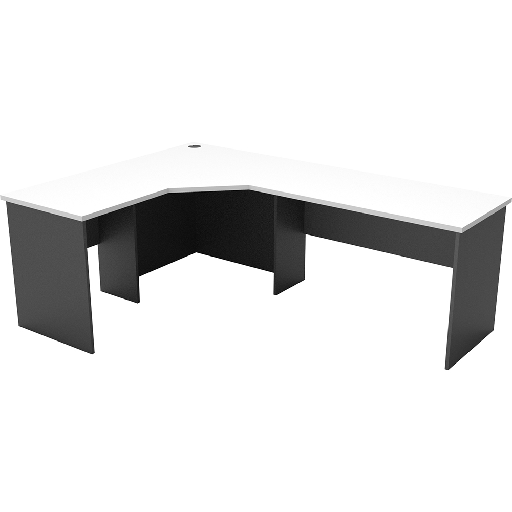 RAPID WORKER CORNER WORKSTATION COMPLETE 2100 X 1500 X 600MM WHITE/IRONSTONE