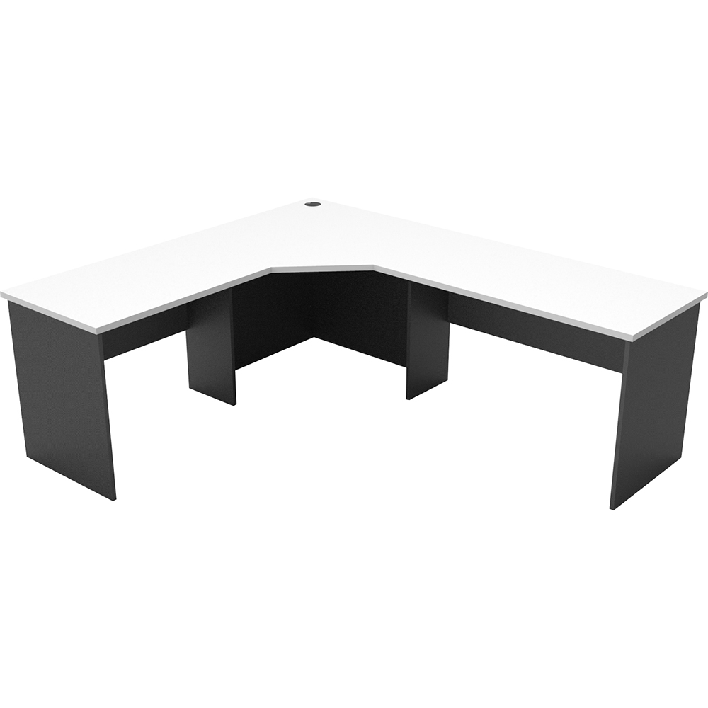 RAPID WORKER CORNER WORKSTATION COMPLETE 2100 X 1800 X 600MM WHITE/IRONSTONE
