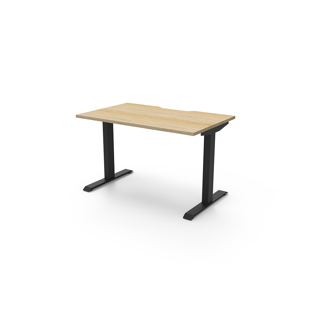 RAPIDLINE BOOST STATIC SINGLE SIDED WORKSTATION 1200MM NATURAL OAK TOP / BLACK FRAME